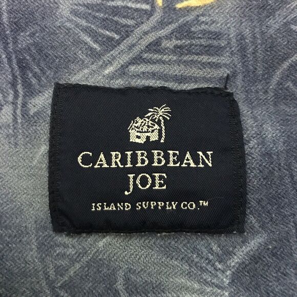 VTG Caribbean Joe Island Supply Co. XL Blue Silk Hawaiian Camp Shirt Button Loop - Picture 5 of 10